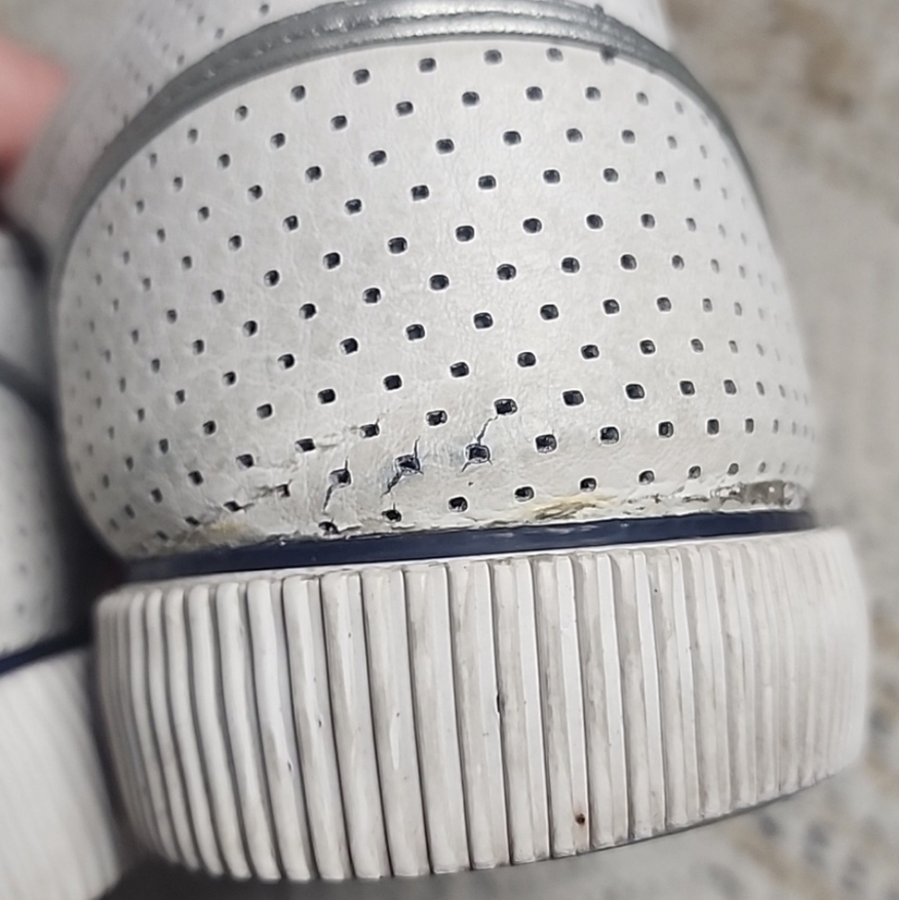 K Swiss Classic Red Blue Stripe White Sneakers Tennis Shoes - Picture 9 of 13